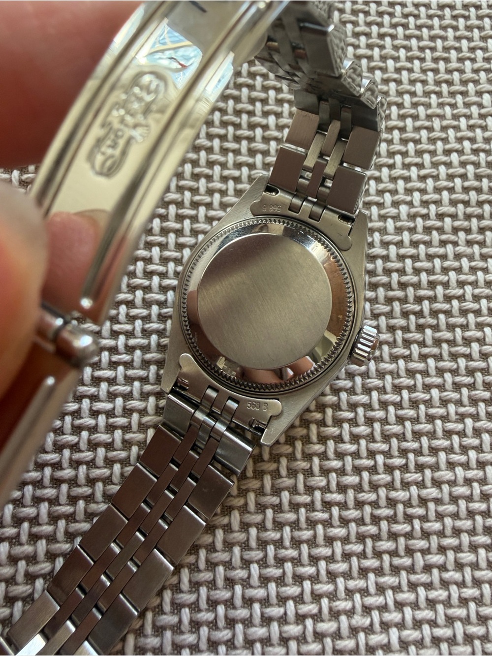 1997 Rolex Lady Dayjust Stainless Steel Watch Black diamond dial 26mm jubilee - Picture 4 of 11